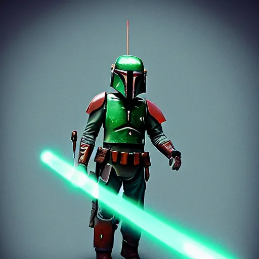 Image similar to fantasy style boba fett by beeple, epic lighting, semirealistic