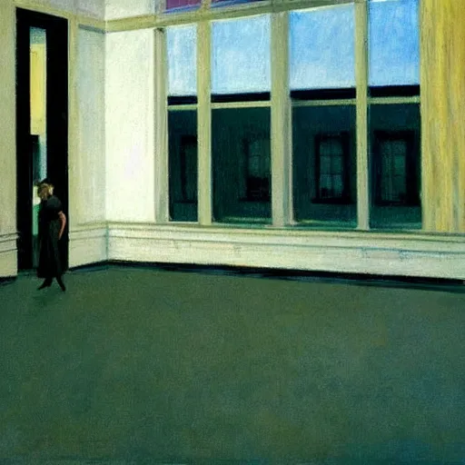 Image similar to The Shining, by Edward Hopper, extremely detailed,