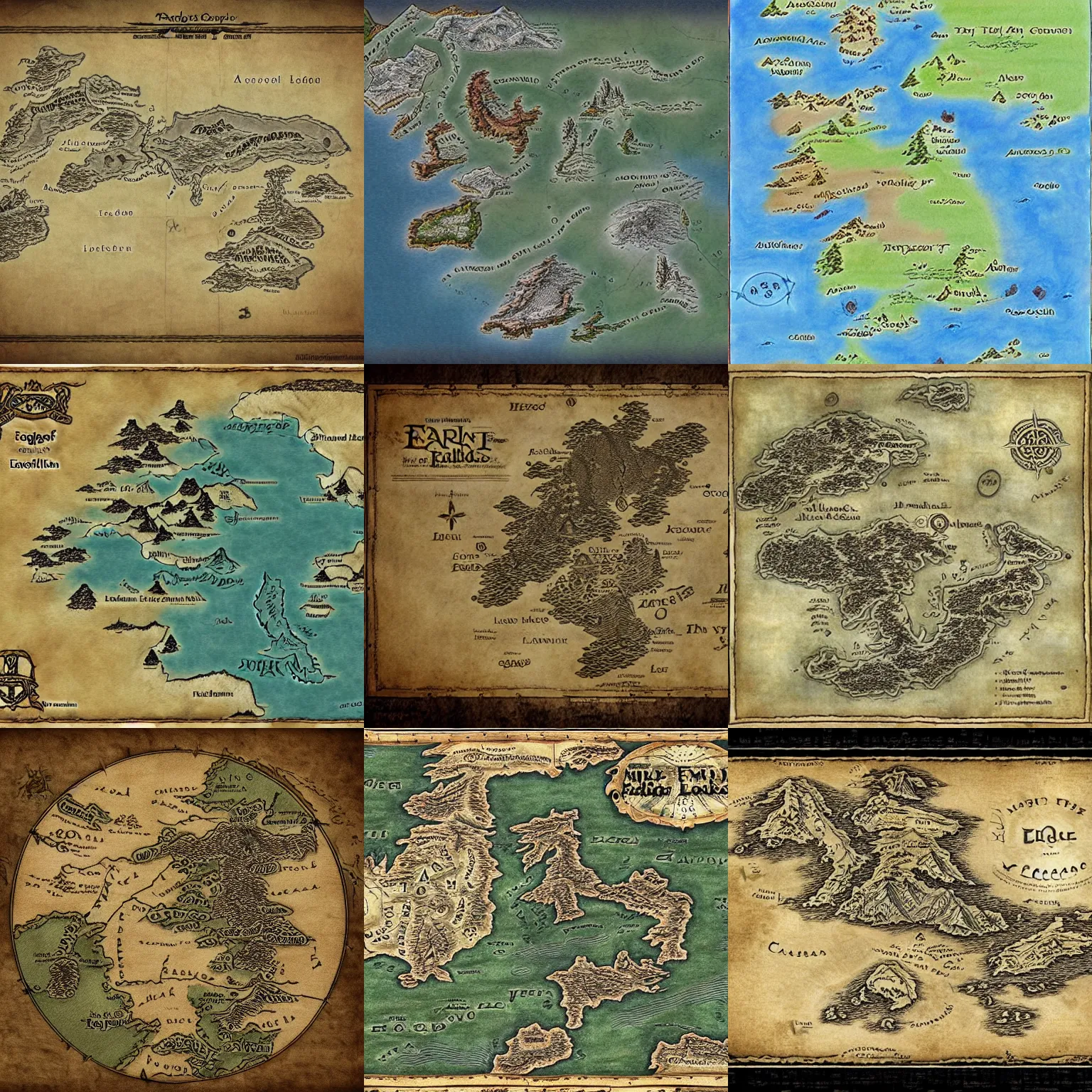 Prompt: map of the middle earth in the style of google maps