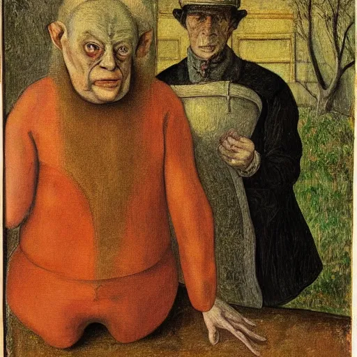 Prompt: portrait of pantagruel and panurge by balthus