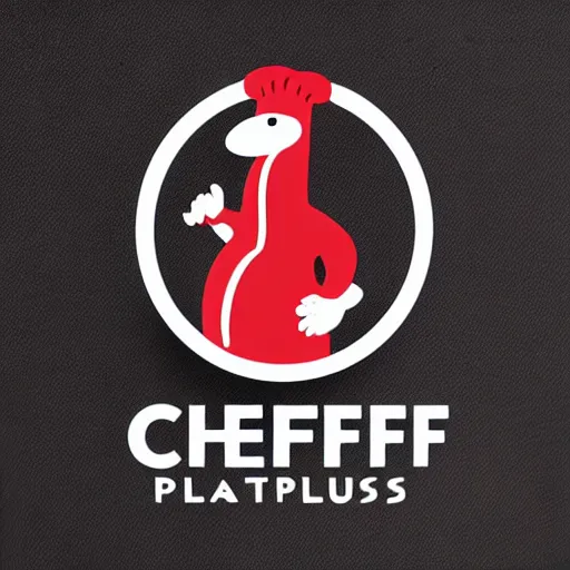 Image similar to chef platypus, logo style, black and red