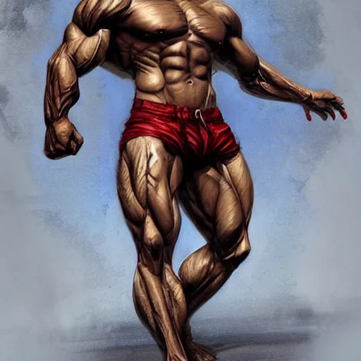 Prompt: a muscular half man half horse mutant creature wearimg red shorts,digital art,ultra realistic,ultra detailed,art by greg rutkowski,hyperdetailed,anthropomorphic,photorealistic,trending on artstation,deviantart,SFW,Character design by charlie bowater, ross tran, artgerm, and makoto shinkai, detailed, inked, western comic book art, 2021 award winning painting