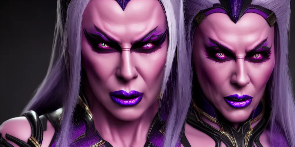 Image similar to photorealistic image of sindel retcon character of mortal kombat, octane render, trending artstation by atomhawk studio