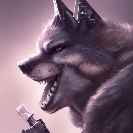 Prompt: A Wolf Scoundrel, Furry, Cyberpunk, digital art, award winning, artstation, masterpiece, very detailed,