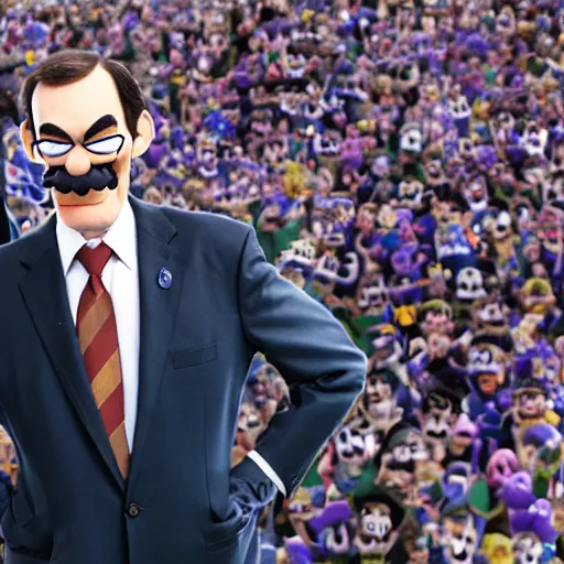 Image similar to president waluigi, 2 0 1 7, still, photograph, photo