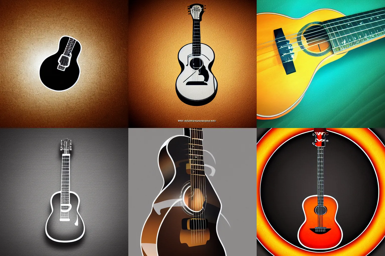 Prompt: A logo design of a guitar. trending on artstation, 8k HD wallpaper