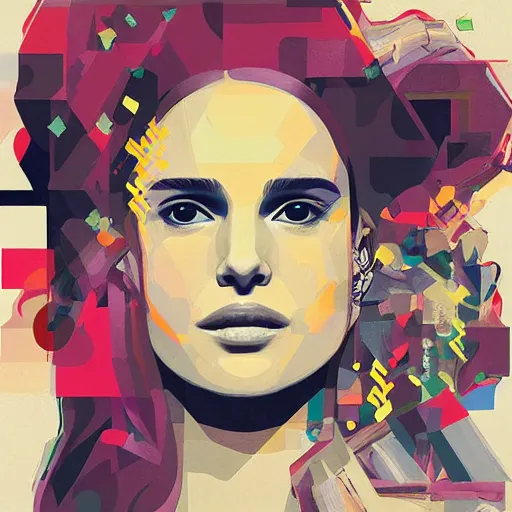 Prompt: Supreme x Natalie Portman Crown Profile Picture by Sachin Teng, asymmetrical, Organic Painting , Matte Painting, geometric shapes, hard edges, graffiti, street art,:2 by Sachin Teng:4