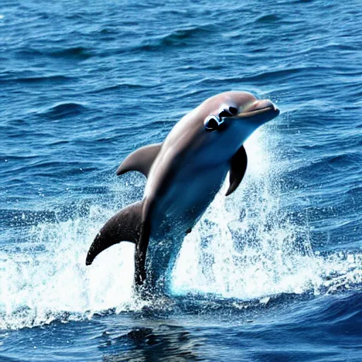 Image similar to dolphin in sea cute, colourful, happy, adorable