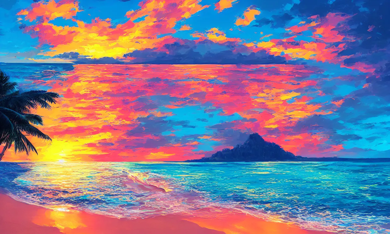 Image similar to paradise beach by alena aenami artworks in 4 k