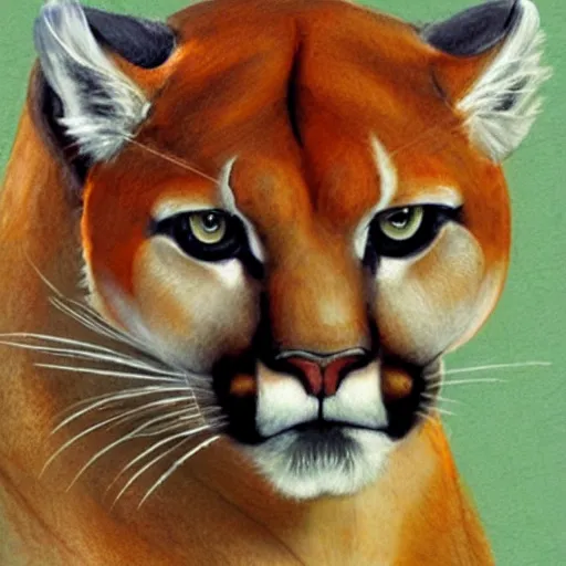 Image similar to stunning concept art of a menacing cougar