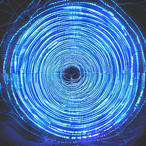 Image similar to “a neural network of fiber optics emitting dee blue light on a computer screen”