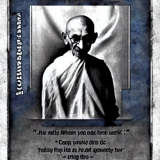 Prompt: mahatma gandhi as a unit in starcraft 2