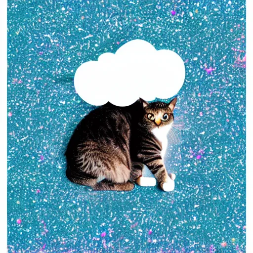 Image similar to a cat in a cloud of glitter