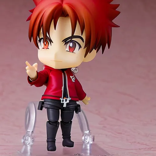 Prompt: vash the stampede, anime figure, nendoroid, studio photograph