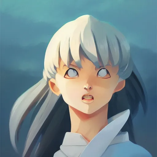 Image similar to face icon stylized minimalist inuyasha, loftis, cory behance hd by jesper ejsing, by rhads, makoto shinkai and lois van baarle, ilya kuvshinov, rossdraws global illumination