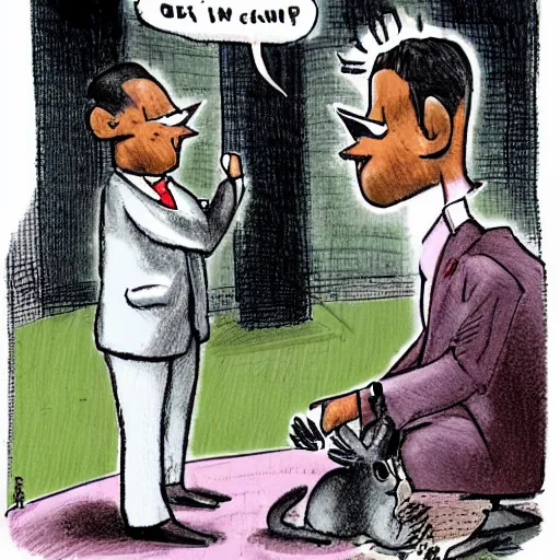 Image similar to a mouse in a suit. a rabbit in a suit. handshake. cartoon
