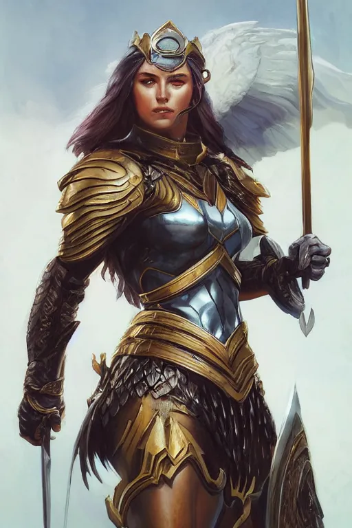 Image similar to amazon valkyrie athena, d & d, fantasy, portrait, highly detailed, headshot, digital painting, trending on artstation, concept art, sharp focus, illustration, art by artgerm and greg rutkowski and magali villeneuve