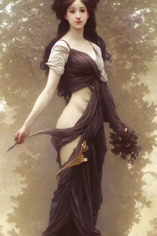 Image similar to Full View lovely maiden with the likeness of Eunha. masterpiece 4k digital illustration by Ruan Jia and Mandy Jurgens and Artgerm and william-adolphe bouguereau, award winning, Artstation, art nouveau aesthetic, Alphonse Mucha background, intricate details, realistic, panoramic view, Hyperdetailed, 8k resolution, intricate art nouveau