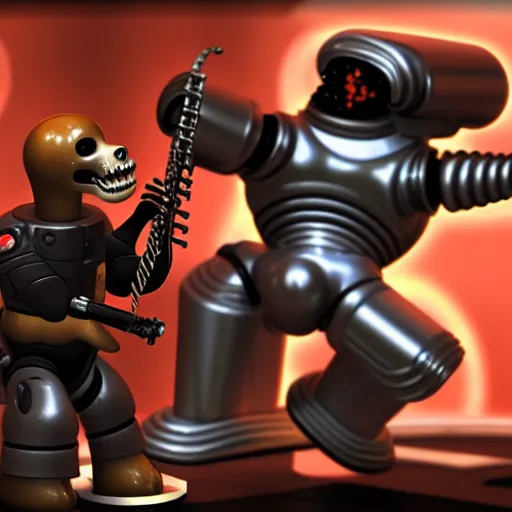 Image similar to t 8 0 0 terminator eating sandwich, hugging a cute puppy while surfing on a saxophone over rings of saturn in space, team fortress 2 sцcreenshot