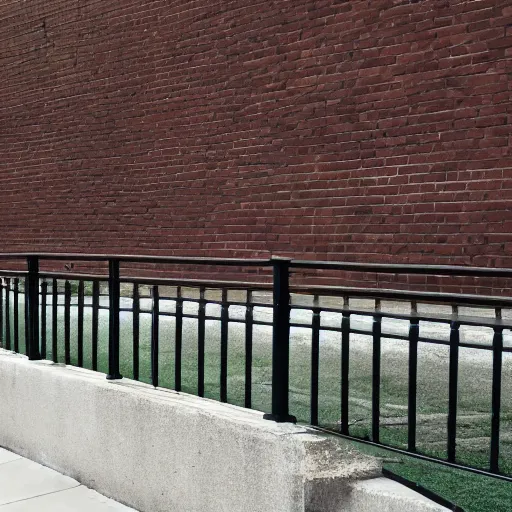 Image similar to a brick railing in front of greenscreen