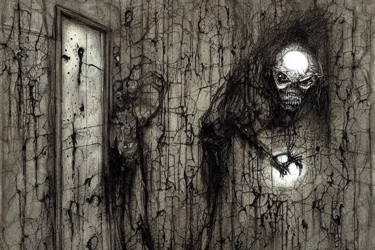 Image similar to horror painting of Missing 411 anomaly by ben templesmith