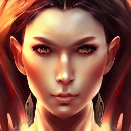 Prompt: portrait of a woman warrior, digital art, character art, by artgerm