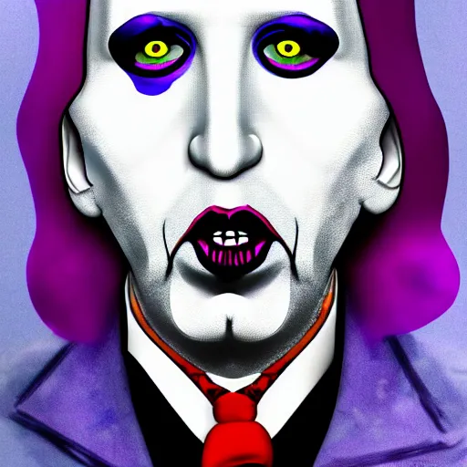 Image similar to graphic illustration, creative design, marilyn manson as willy wonka, biopunk, francis bacon, highly detailed, hunter s thompson, concept art