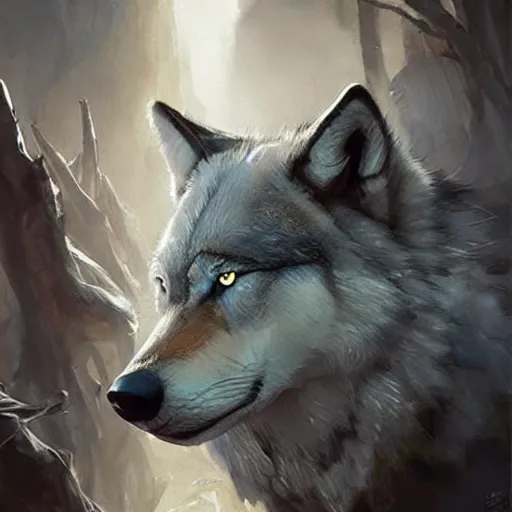 Prompt: for the strength of the pack is the wolf, and the strength of the wolf is the pack, realistic painting, artgerm, greg rutkowski