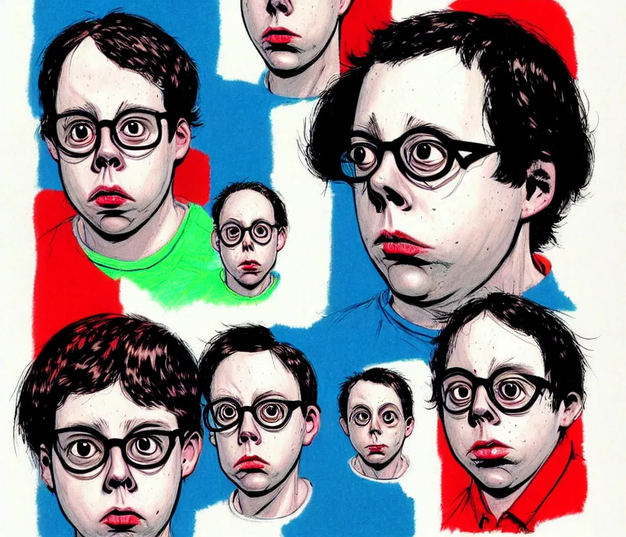 Image similar to face character study of todd solondz | vivid colors : concept design, realistic. by gabriel hardman, joe alves, j. todd anderson, chris bonura. cinematic atmosphere, detailed and intricate, perfect anatomy