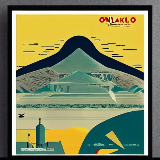 Prompt: a vintage travel poster for Onkalo Deep Geological Repository for Spent Nuclear Fuel, retro, art deco, minimal, colourful, tourism, etsy, artstation