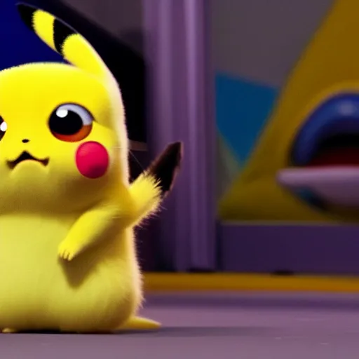 Prompt: Pikachu As seen in Pixar animated movie Monsters Inc. 4K quality super realistic