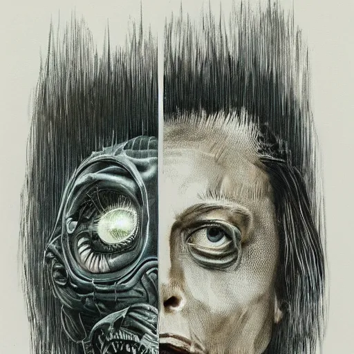 Image similar to Elon Musk by H. R. Giger, highly detailed