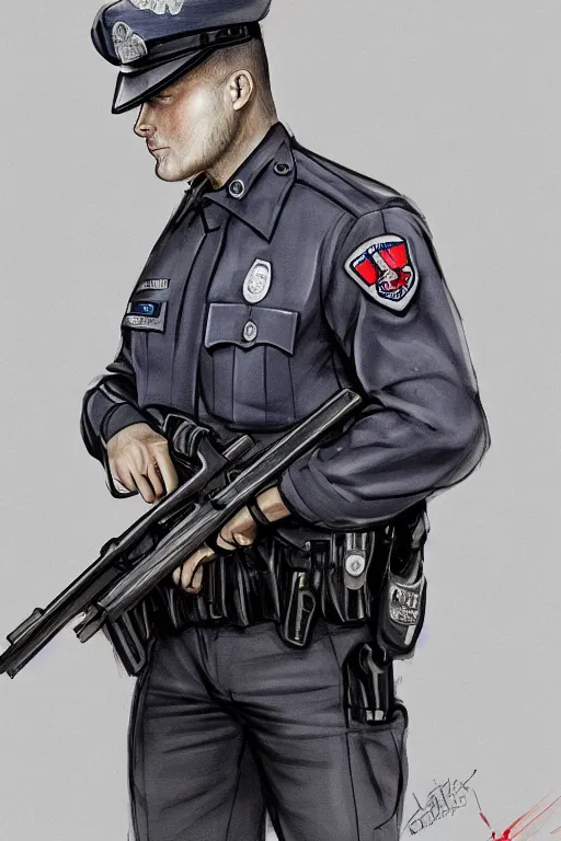 Image similar to police officer, greater manchester police, highly detailed, digital art, sharp focus, trending on art station