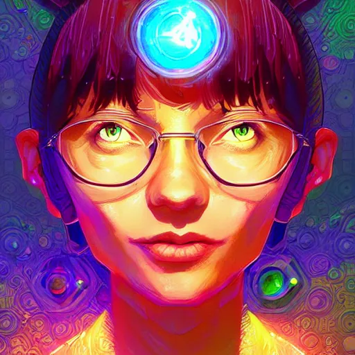 Image similar to skill magic geek inside matrix deepdream radiating a glowing aura stuff loot legends stylized digital illustration video game icon artstation lois van baarle, ilya kuvshinov, rossdraws,