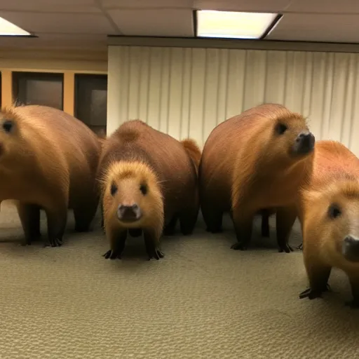 Image similar to Capybara cult meetup at a denny's 3 A.M. backrooms discrete math