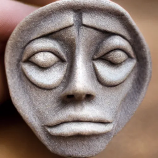 Image similar to gemstone that shaped like a face