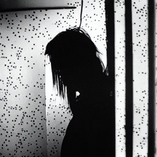 Prompt: cinestill 5 0 d candid photographic portrait by stanley kubrick of a feminine man wearing rugged black techwear and glitter goth makeup looking in the shattered bathroom mirror, cramped new york apartment, medium shot, retrofuturism cyberpunk cinematic, light and shadows, 8 k, hd, high resolution, 3 5 mm, f / 3 2, ultra realistic faces