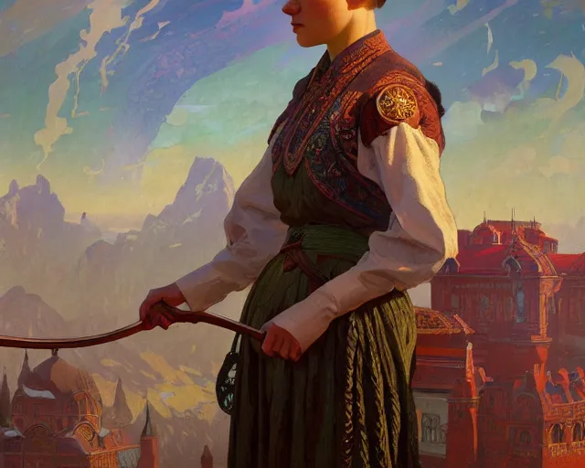 Image similar to photography of konstantin yuon, deep focus, d & d, fantasy, intricate, elegant, highly detailed, digital painting, artstation, concept art, matte, sharp focus, illustration, hearthstone, art by artgerm and greg rutkowski and alphonse mucha