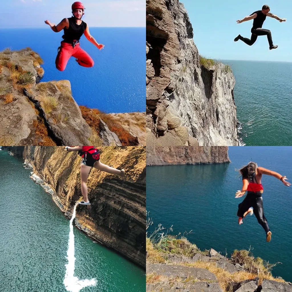 Prompt: to jump off a cliff