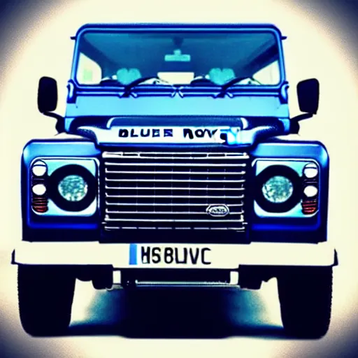 Image similar to “Blue Land Rover Defender. In the style of GTA 5.”