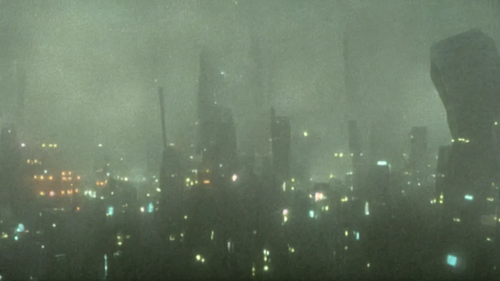 Image similar to a screenshot of blade runner