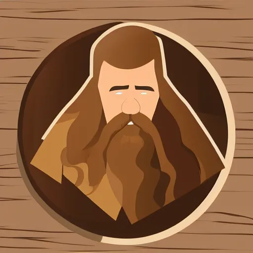 Image similar to wooden bowl, bearded man, woodlathe, vector art