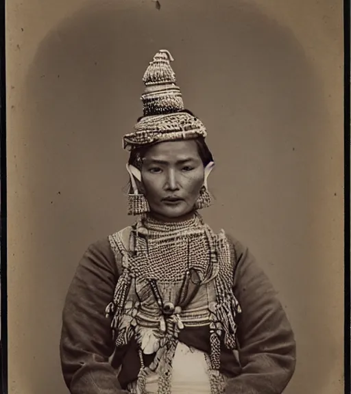 Image similar to vintage_portrait_photo_of_a_beautiful_nepalese_maiden in the himalayan mountains