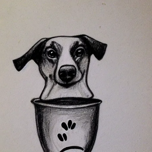 Image similar to cappacinno froth art top drawing of a dog