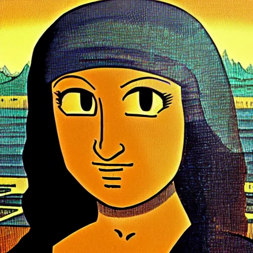 Prompt: the mona lisa in the style of akira toriyama