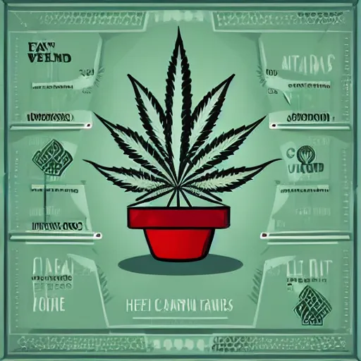 Image similar to healthy cannabis in a nice pot origami poster illustration