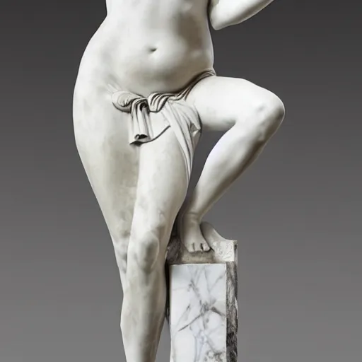 Prompt: ancient greek statue of jenna haze, advertising photography, white marble