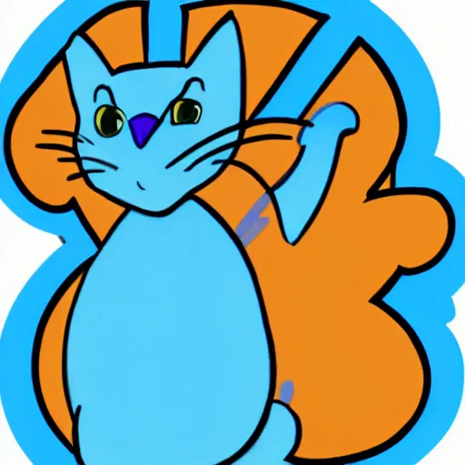 Image similar to photo of blue cat with twitter logo