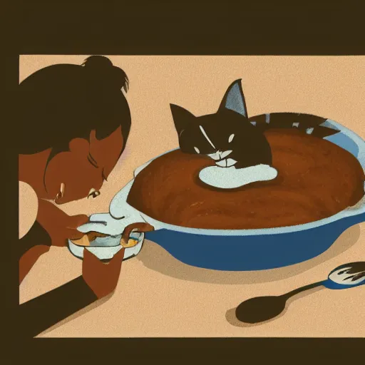 Image similar to illustration of cat baking biscuits