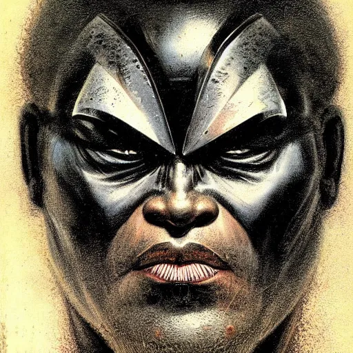 Image similar to head and shoulders portrait of a black samurai fire giant, d & d, fantasy, greg rutkowski, frank frazetta, alexandre chaudret, boris vallejo, michael whelan, miro petrov, hr giger, magali villeneuve, donato giancola